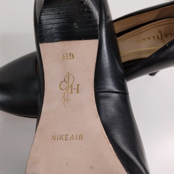 Cole Haan 4.5B Chelsea Leather Pumps Womens Platform Heels Shoes Black Slip On - Picture 15 of 15